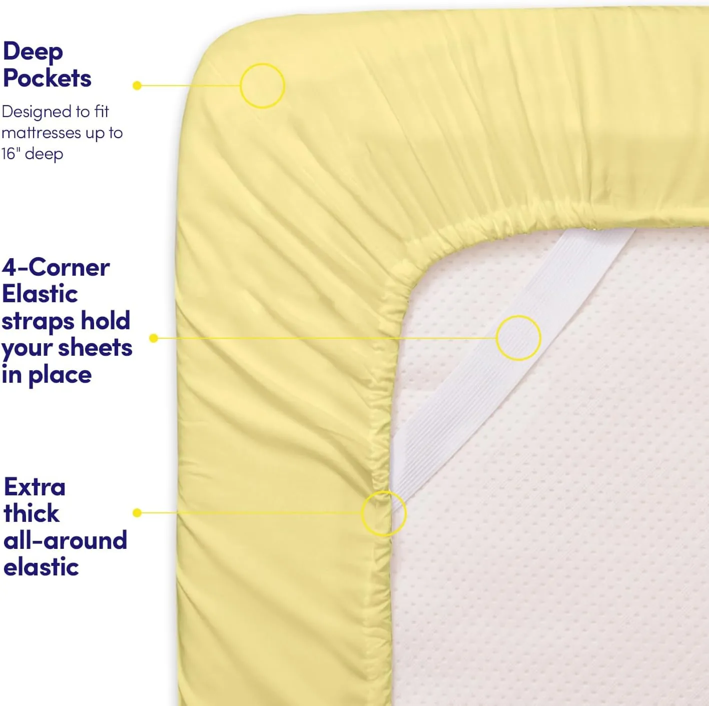 1500 Supreme Collection Extra Soft RV Queen Sheet Set, Pale Yellow- Luxury Bed Sheet Set with Deep Pocket Wrinkle Free Bed Sheets, RV Queen Size, Pale Yellow