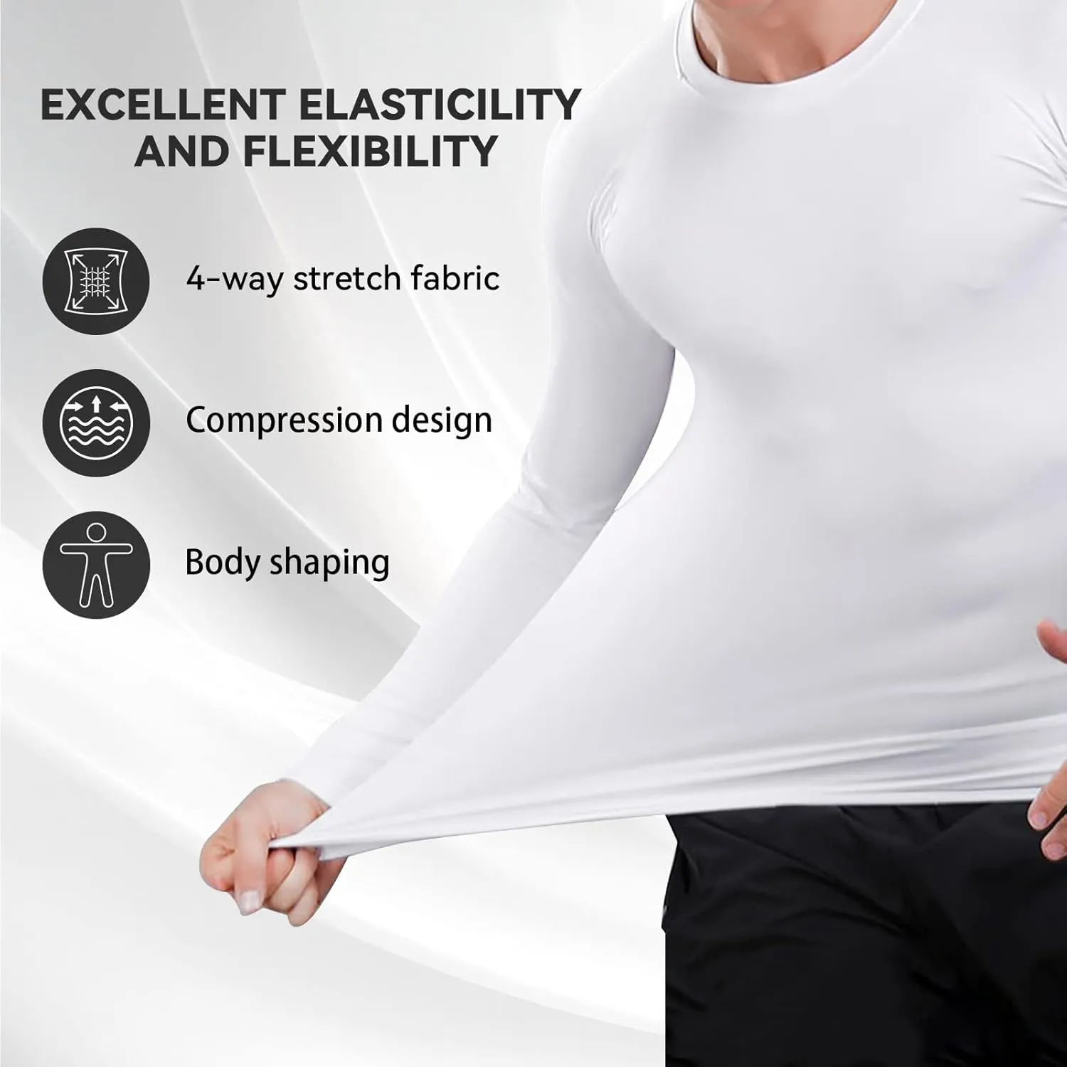 3 or 4 Pack Men's Compression Shirts Sleeveless/Long/Short Sleeve Rash Guard Athletic Undershirt Gear T Shirt for Sports