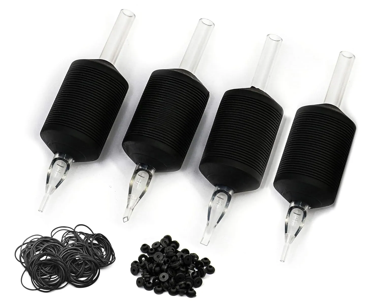 30mm (6/5" Inch) Ultra Premium Clear Disposable Tubes w/Black Soft Silicone Grip- 20 Pack, Closed Flat Tip (11FT)