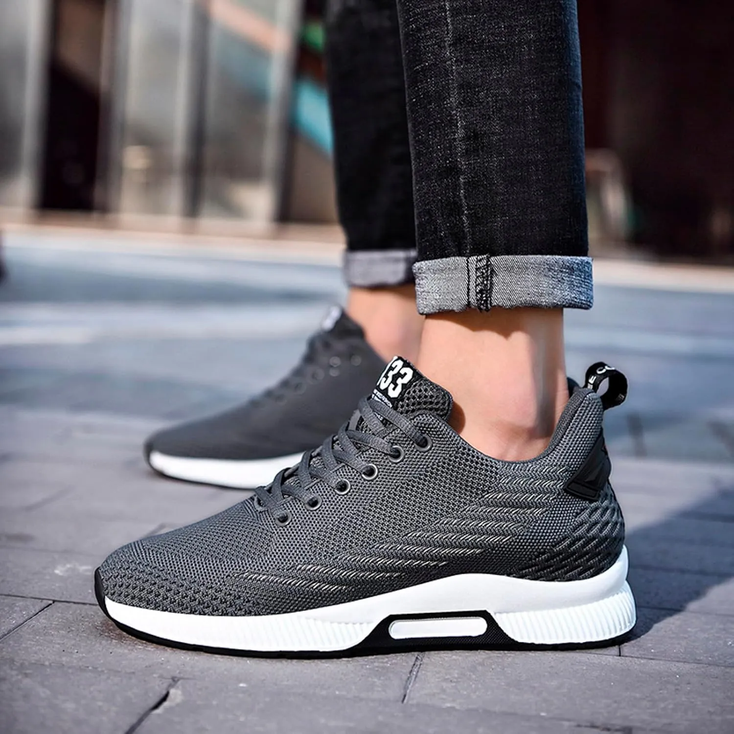 8cm Men's Elevator Shoes Men's Casual Mesh Trainers Lightweight Breathable Lace Up Sports Shoes with Hidden Lift Heel for Men Sneaker Boots Mens Zip