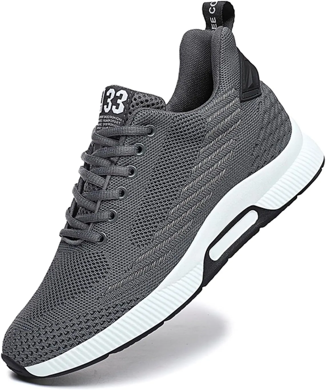 8cm Men's Elevator Shoes Men's Casual Mesh Trainers Lightweight Breathable Lace Up Sports Shoes with Hidden Lift Heel for Men Sneaker Boots Mens Zip