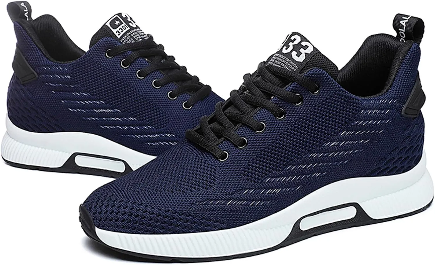 8cm Men's Elevator Shoes Men's Casual Mesh Trainers Lightweight Breathable Lace Up Sports Shoes with Hidden Lift Heel for Men Sneaker Boots Mens Zip