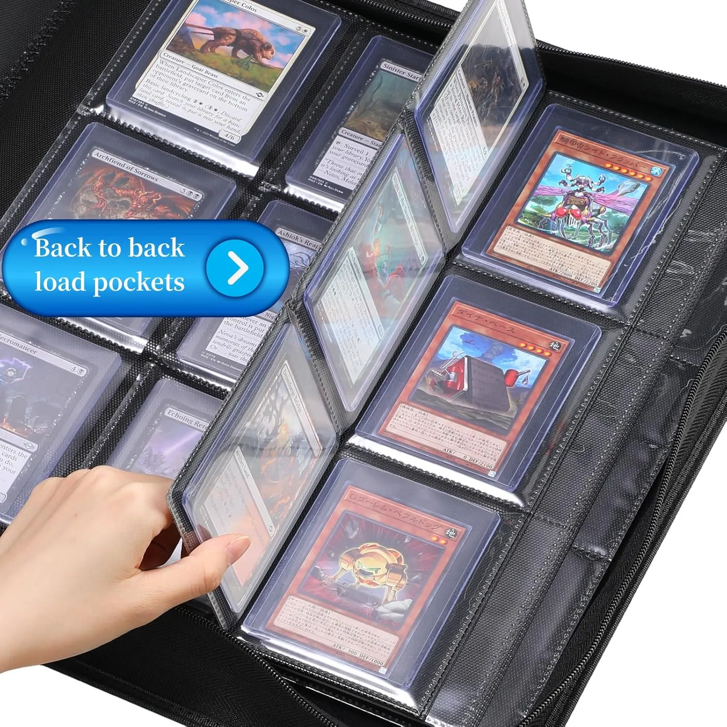 9-Pocket Trading Card Toploader Binder, Holds 360 3"x 4" 35PT Toploaders, Card Collection Albums with Sleeves for Sports Cards and Trading Card in 3 x 4" Rigid Card Holder-Grey