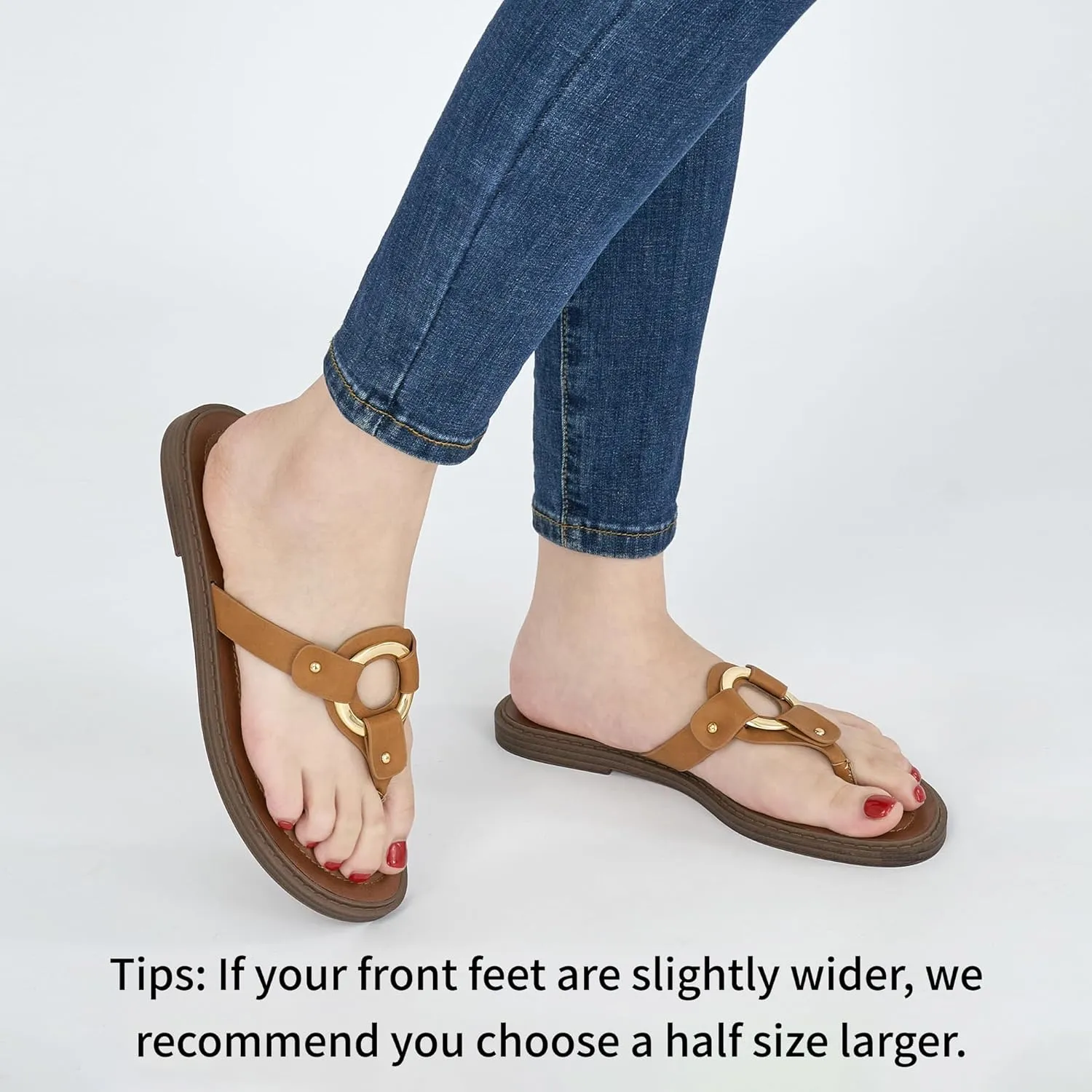 Ablanczoom Flats Sandals for Women Comfortable: Summer Beach Womens Flip Flops Dressy Vacation Slip On Thong Sandal Slides Shoes
