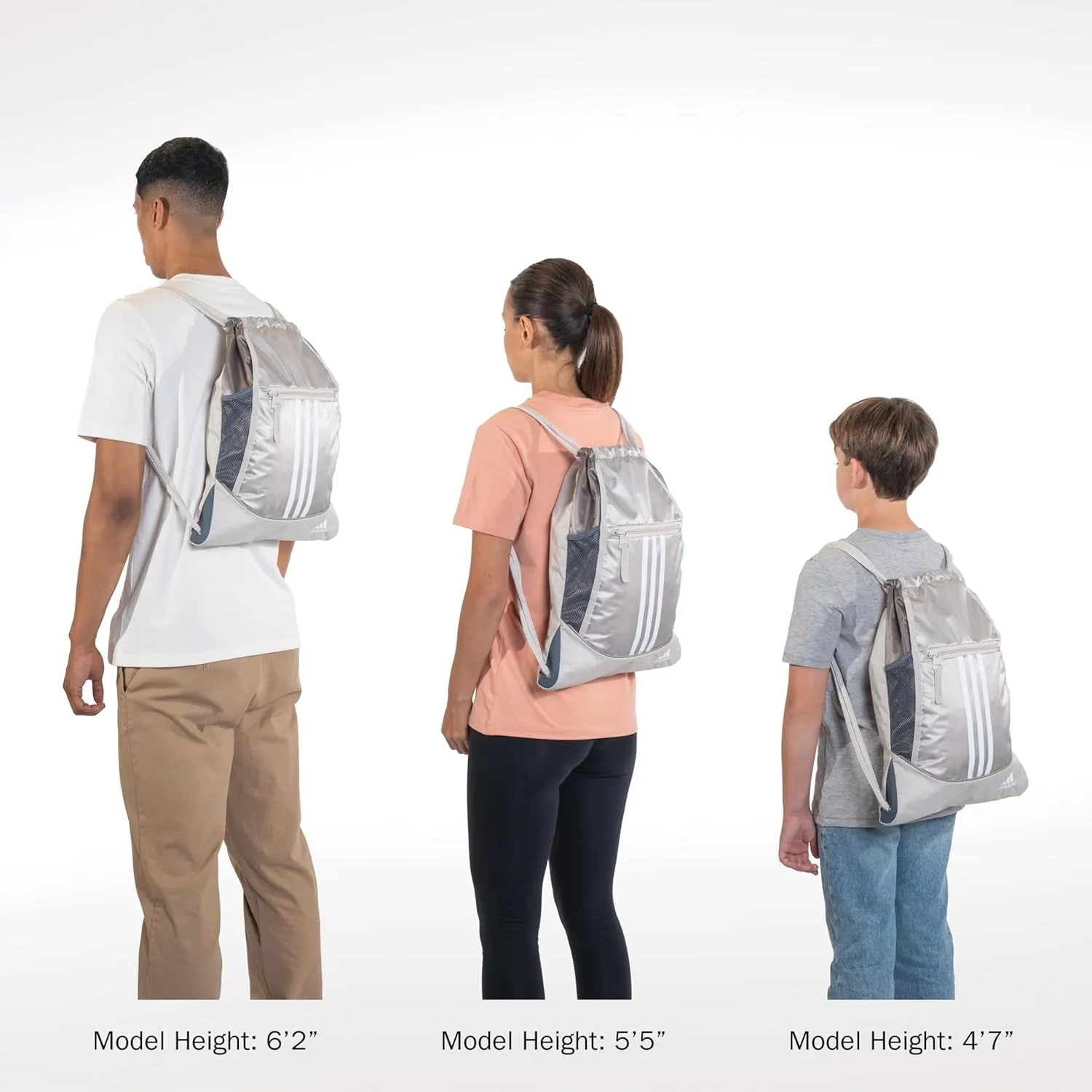 adidas Alliance Sackpack, Drawstring, Lightweight Small Gym Bag for Women, Soccer Backpack, Semi Lucid Blue/Silver Metallic/Blue Spark, One Size