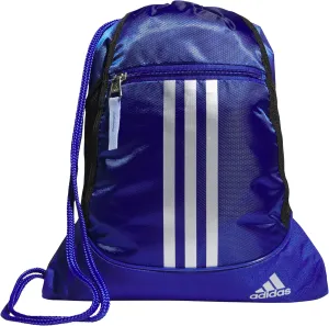 adidas Alliance Sackpack, Drawstring, Lightweight Small Gym Bag for Women, Soccer Backpack, Semi Lucid Blue/Silver Metallic/Blue Spark, One Size