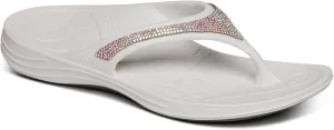 Aetrex Women's Fiji Orthopedic Arch Support Flip Flops - Water-Friendly Metatarsal Soft Toe Post Flip Flops Sandals