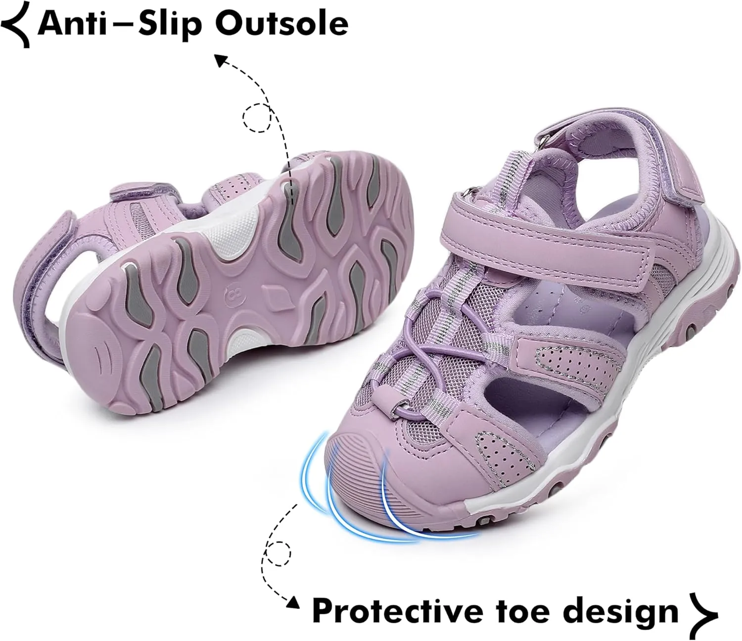 Ahannie Toddler Sandals Boys Girls Sandals – Kids Closed Toe Water Sport Outdoor Summer Beach Shoes with Hook Loop