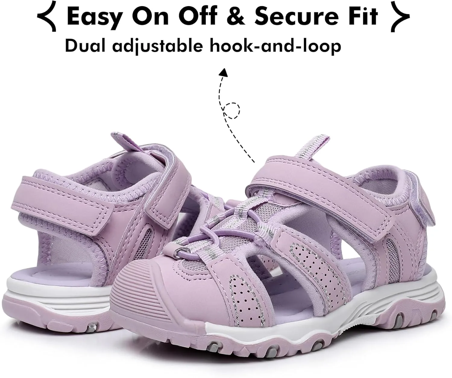 Ahannie Toddler Sandals Boys Girls Sandals – Kids Closed Toe Water Sport Outdoor Summer Beach Shoes with Hook Loop
