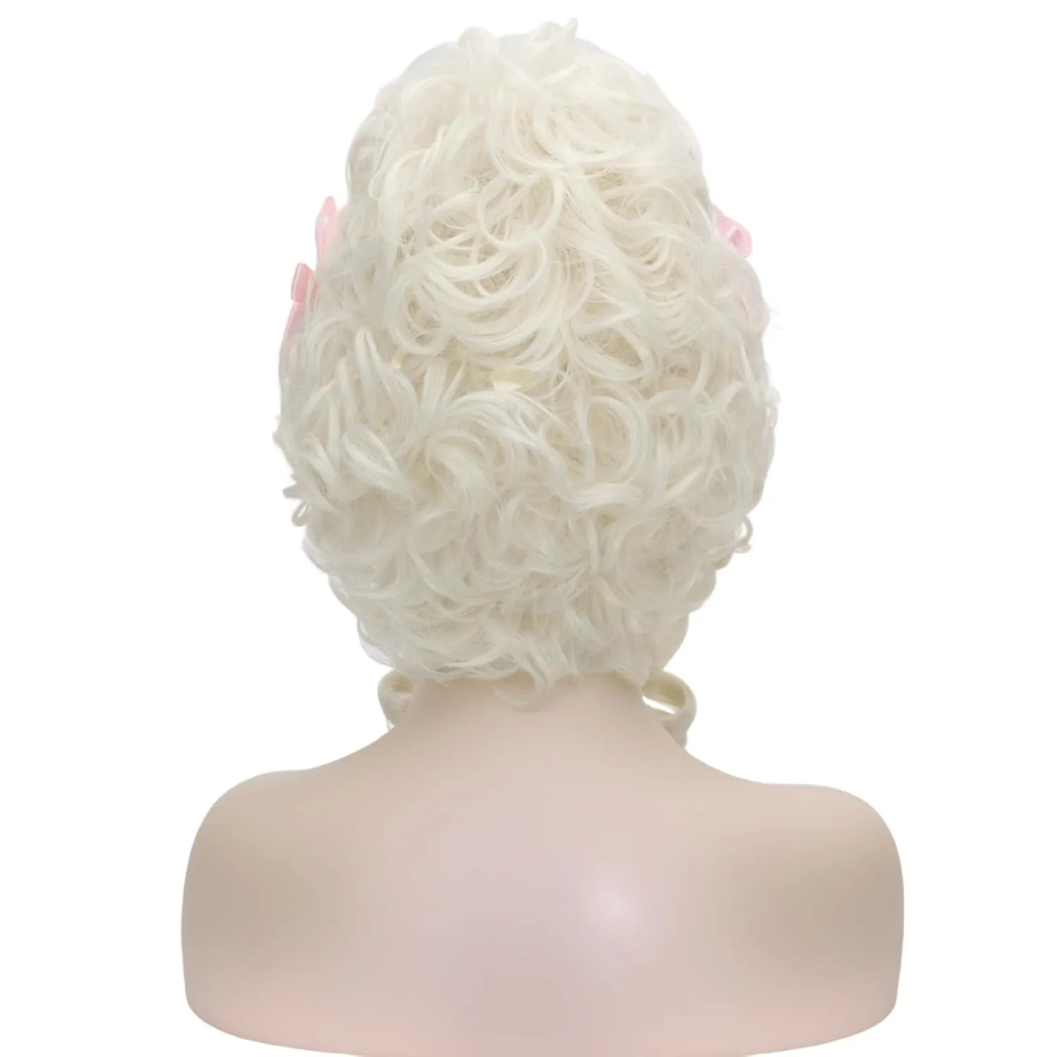 Aicos Ladies 18th Century White Blonde Curly Costume Wig Updo Halloween Cosplay Wig Adult Women, Victorian Dress Costume Wig