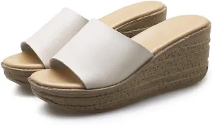 ailishabroy Women Slip on Espadrille Sandals Wedges Slides Sandals Flatform Open Toe