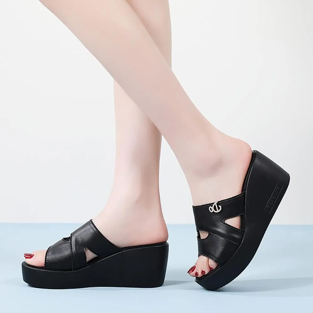 ailishabroy Women Slip on Espadrille Sandals Wedges Slides Sandals Flatform Open Toe