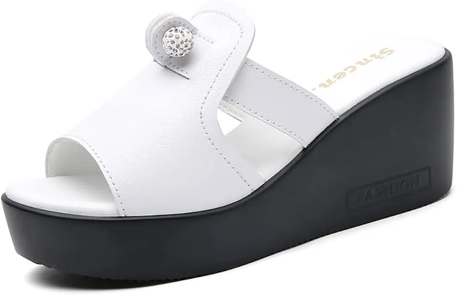 ailishabroy Women Slip on Espadrille Sandals Wedges Slides Sandals Flatform Open Toe