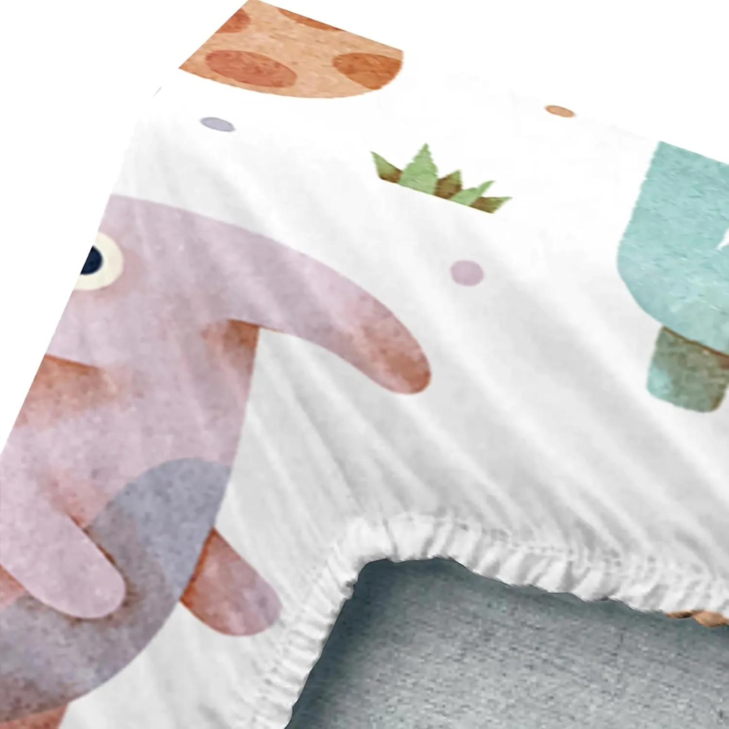 AILONEN Kids Kawaii Dinosaur Fitted Sheet Set Twin XL,3Pcs Cute Cartoon Dino Bedding Set for Boys Girls,Tropical Jungle Animals Print Fitted Sheet & 2 Pillowcases