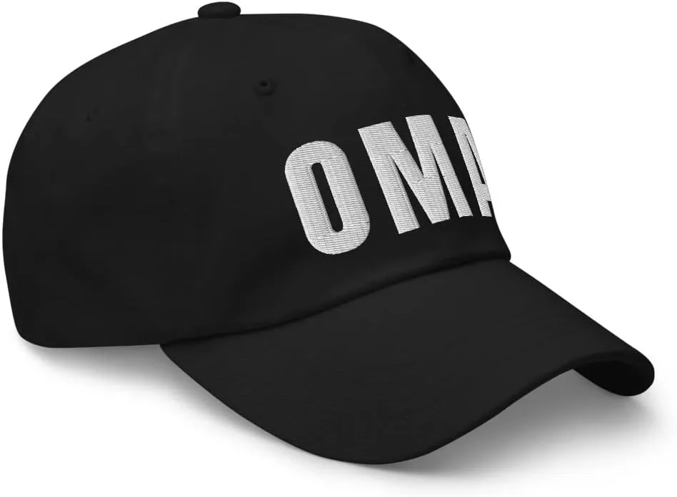 Airport Code OMA Hat Omaha Nebraska NE Dad Cap Embroidered Dad Hat Baseball Cap with Adjustable Buckle Strap