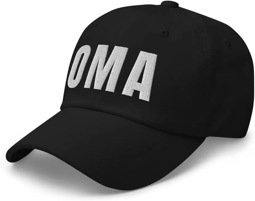 Airport Code OMA Hat Omaha Nebraska NE Dad Cap Embroidered Dad Hat Baseball Cap with Adjustable Buckle Strap
