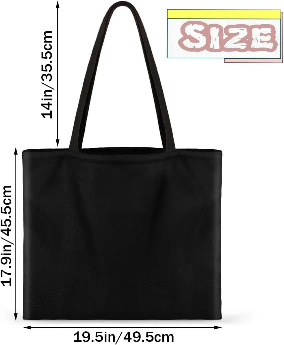 Airy Blue Canvas Tote Bag for Women Men Stylish Tote Handbag Shoulder Bag Reusable Grocery Bag