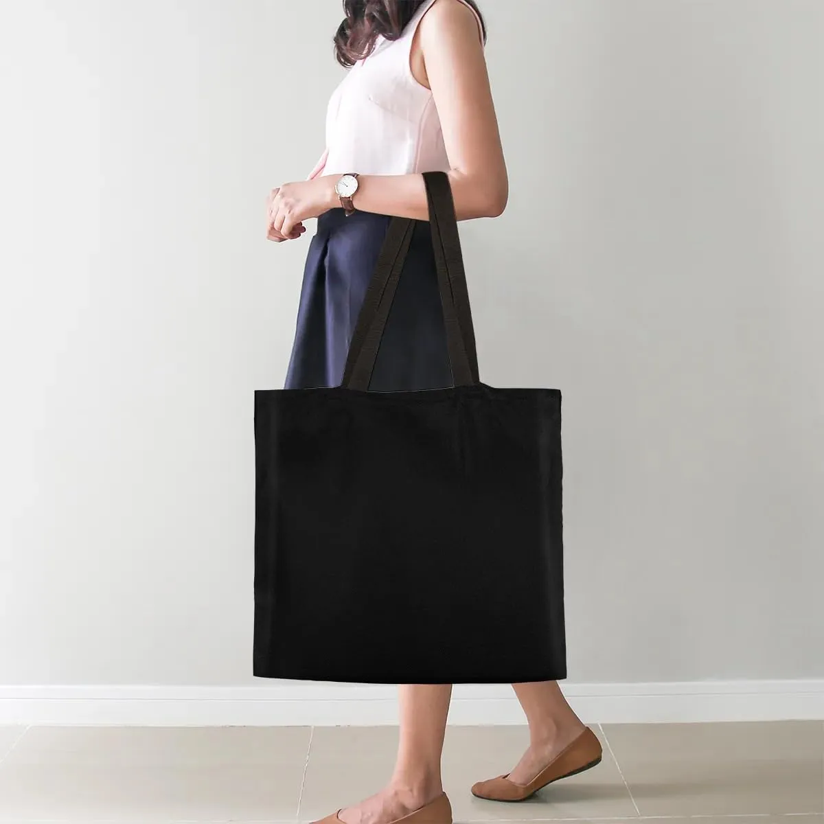 Airy Blue Canvas Tote Bag for Women Men Stylish Tote Handbag Shoulder Bag Reusable Grocery Bag