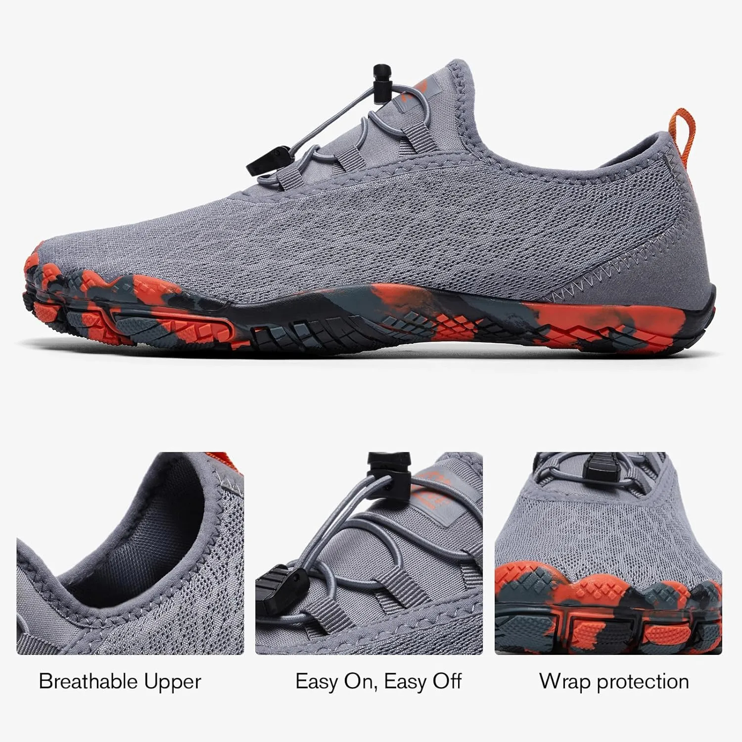 ALEADER Barefoot Water Shoes Men Non Slip Swim Beach Shoes for Hiking Walking River