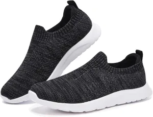 ALEADER Women's Slip On Comfort Walking Shoes, Lightweight Stretch Knit Sneakers Breathable Athletic Tennis