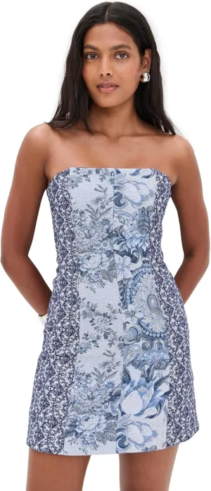 alice   olivia Women's Violet Strapless Seamed Mini Dress