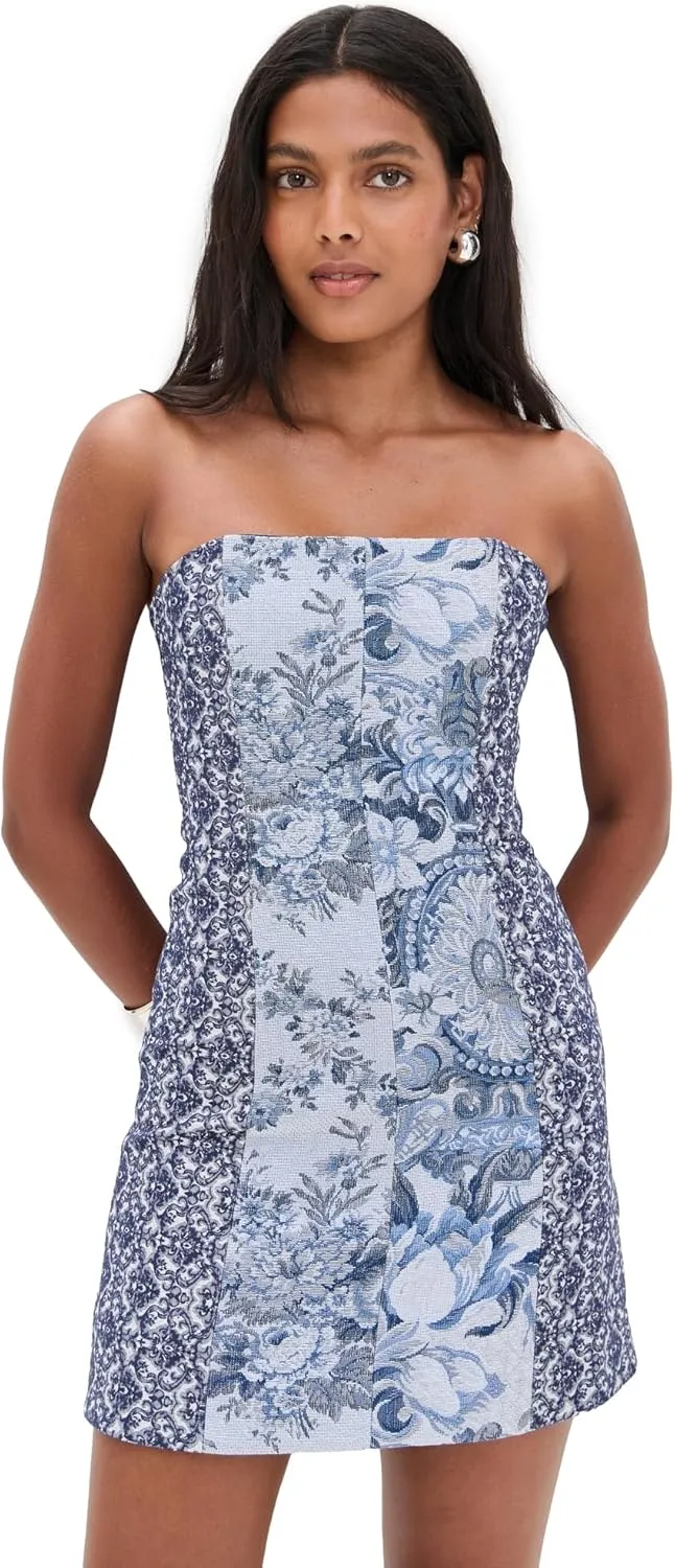 alice   olivia Women's Violet Strapless Seamed Mini Dress
