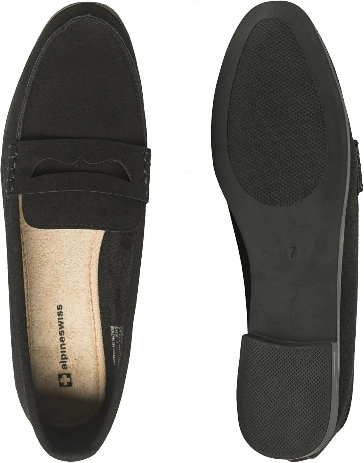 Alpine Swiss Abby Womens Penny Loafers Slip On Flats Comfortable Office Shoes