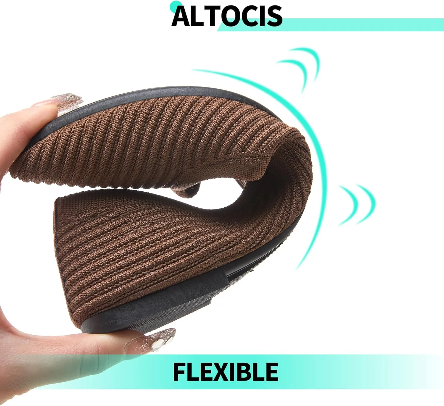 ALTOCIS Womens Knit Ballet Flats Ladies Comfortable Pointed-Toe Dressy Shoes Casual Soft Flat Shoes Ballerina Walking Flats Shoes