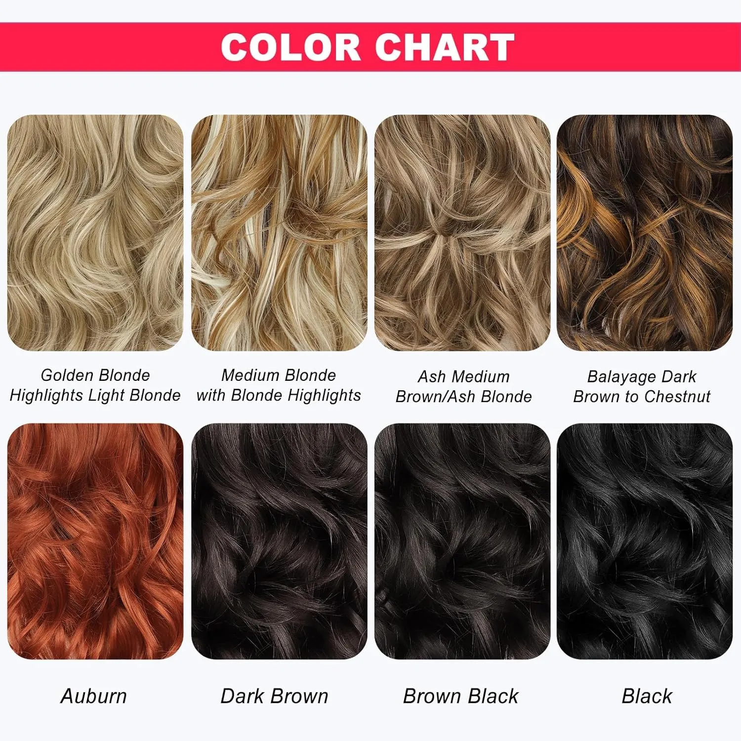 ALXNAN Long Wavy Hair Extensions for Women, Clip in Hair Extensions Clip Ins Soft Full Head Synthetic Hairpieces 20 Inch Dark Brown