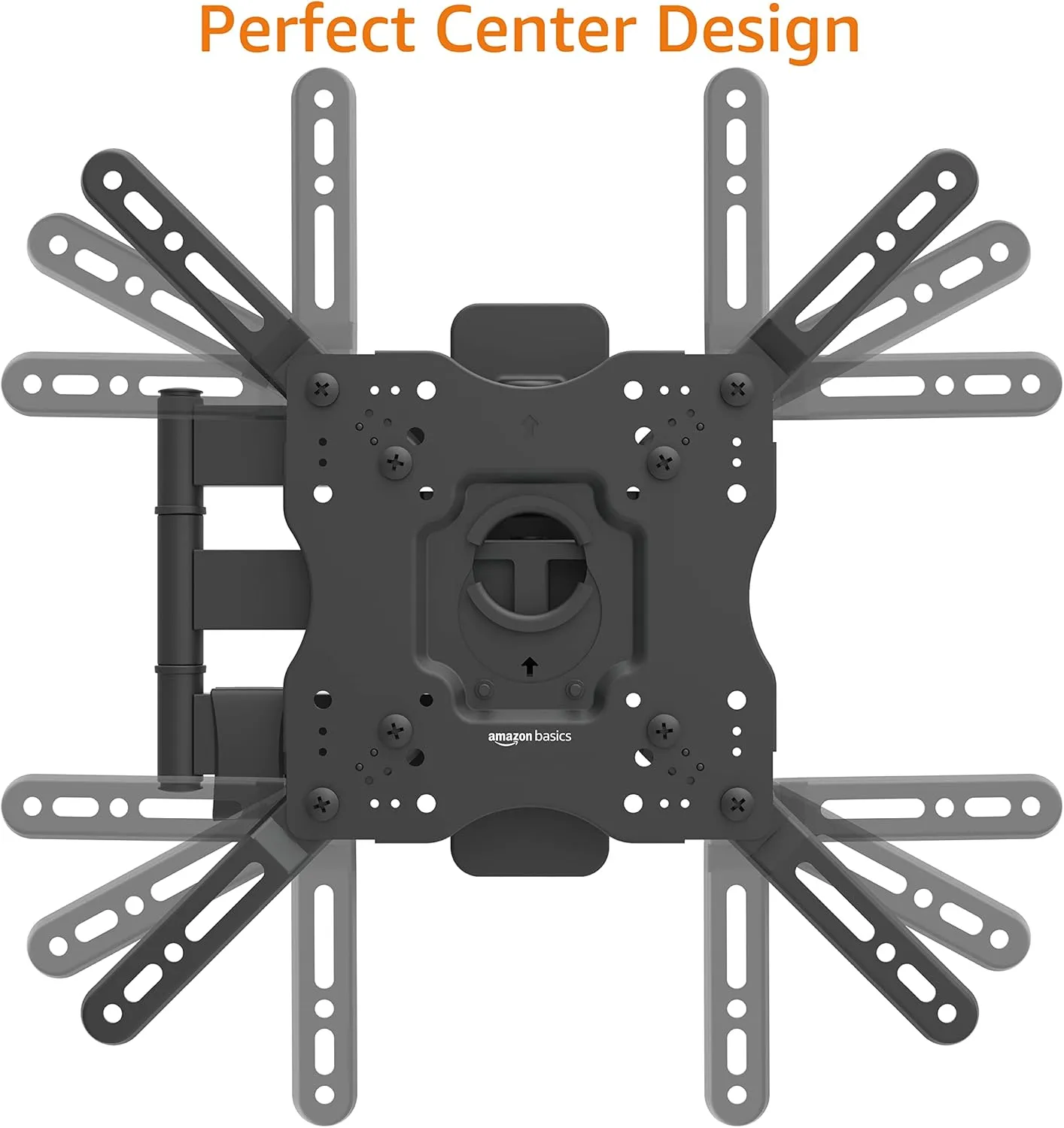 Amazon Basics Full Motion Articulating TV Monitor Wall Mount for 26" to 55" TVs and Flat Panels up to 80 Lbs, Black