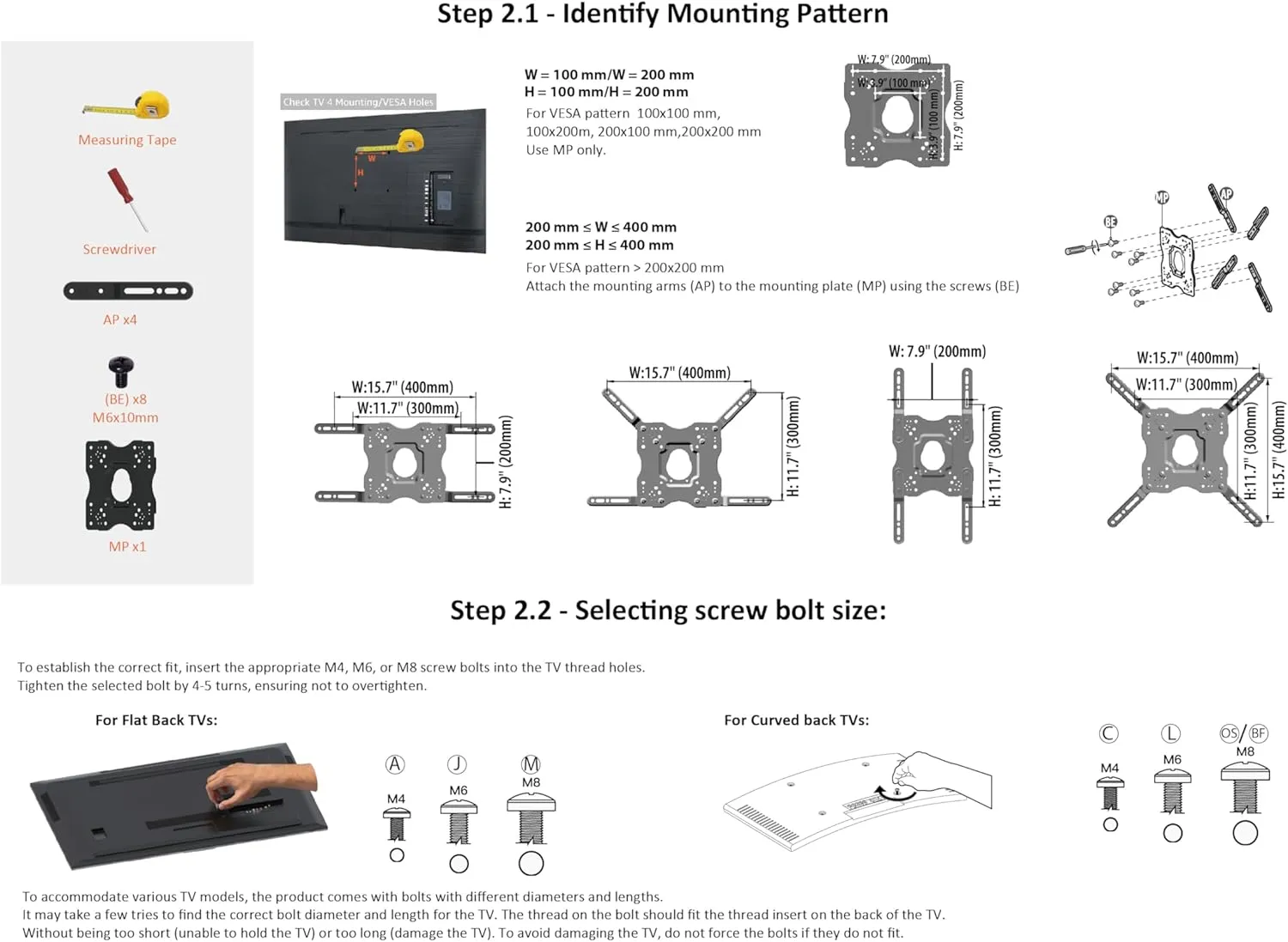 Amazon Basics Full Motion Articulating TV Monitor Wall Mount for 26" to 55" TVs and Flat Panels up to 80 Lbs, Black