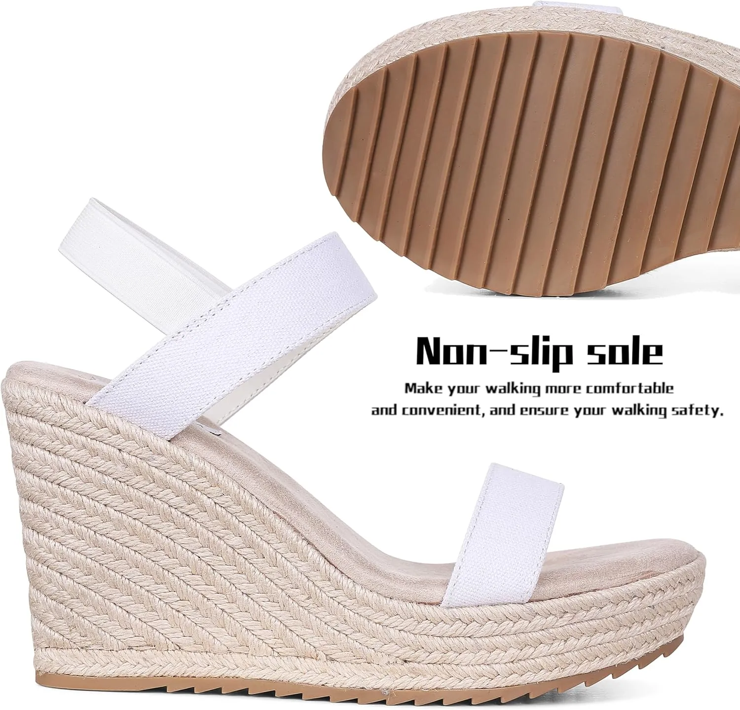 AMINUGAL Espadrille Sandals for Women - Dressy Summer Espadrilles Wedges with High Heels - Comfortable & Casual