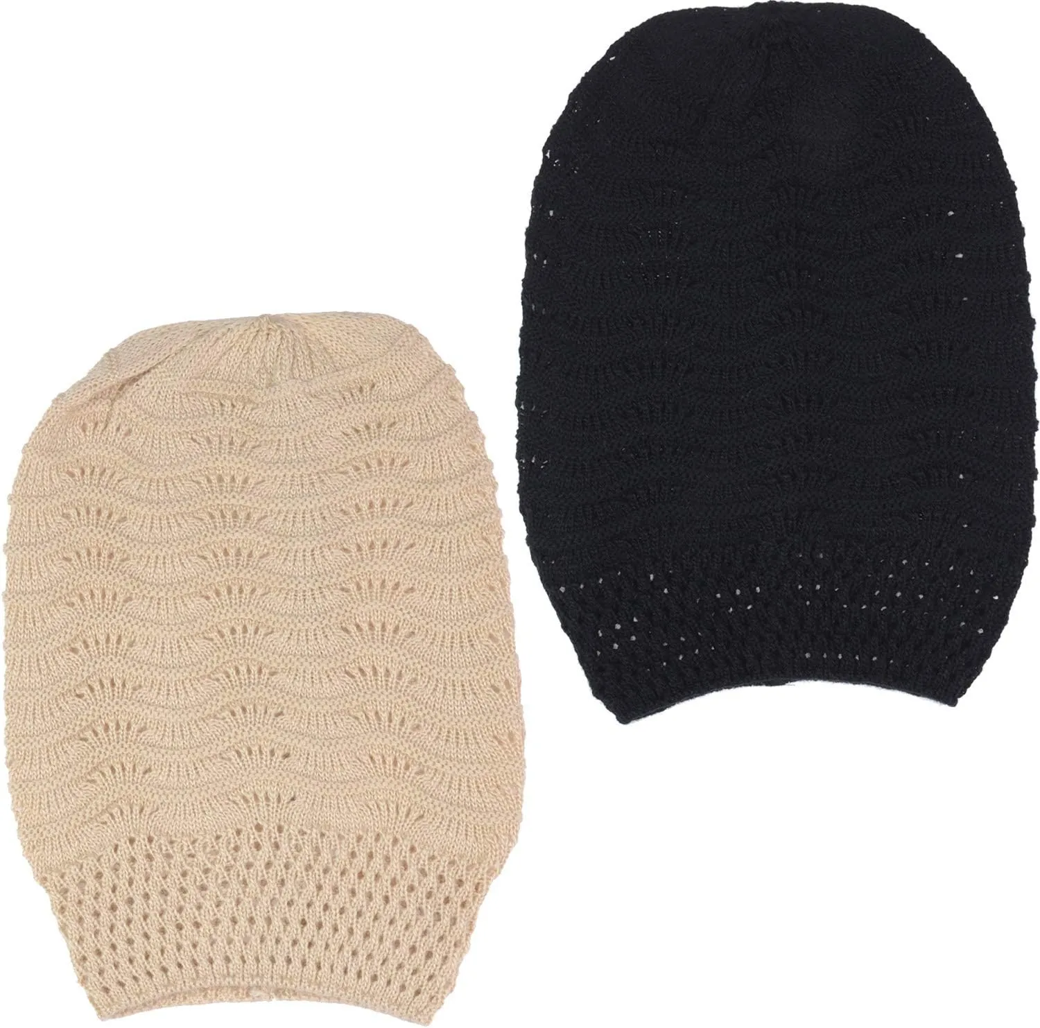 an Adult Slouchy Beanie Hat Open Weave Crochet Mesh Light Fashion Baggy Cap