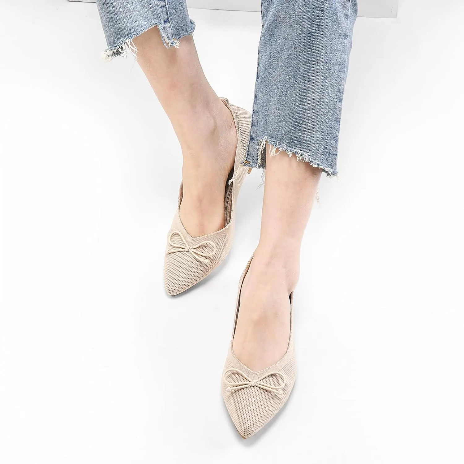 Ankis Ballet Flats Shoes for Women Dressy Comfortable, Pointed Toe Casual Work Flats for Women Foldable