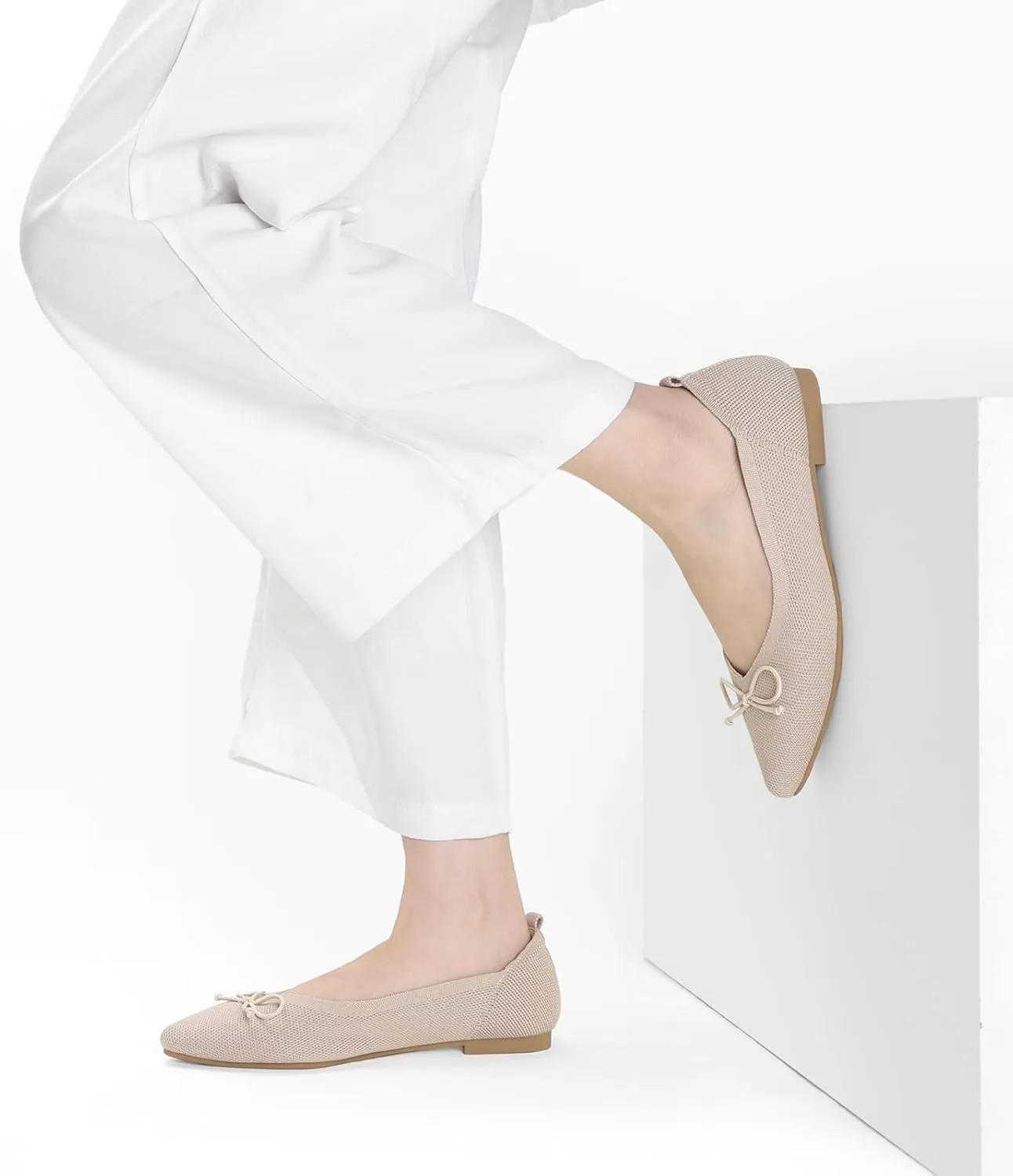 Ankis Ballet Flats Shoes for Women Dressy Comfortable, Pointed Toe Casual Work Flats for Women Foldable
