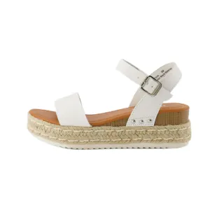 Ankle Fashion CUSHIONAIRE 6 Wedge Extensive selection Strap Melissa Sandals Espadrille Platform White Positive feedback