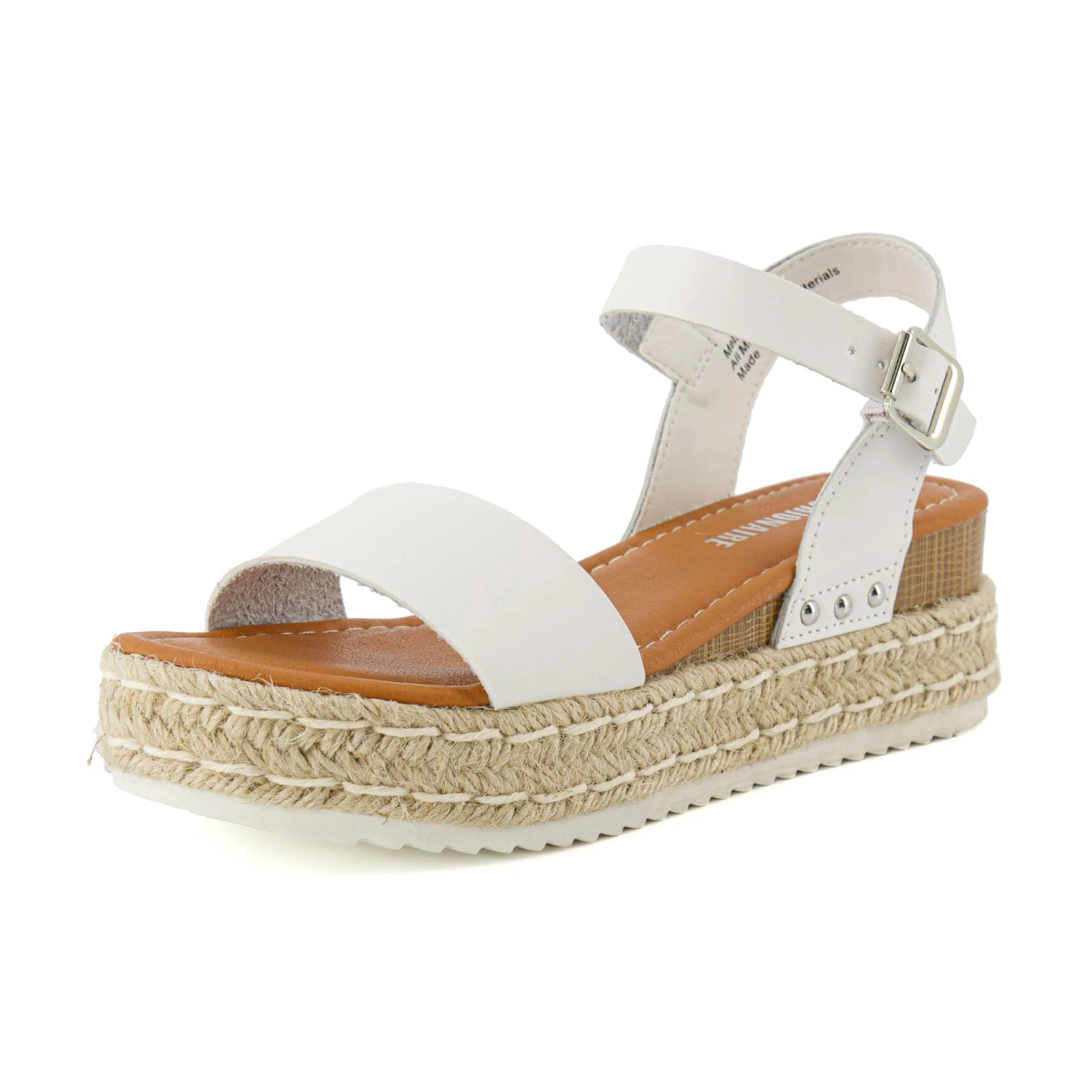 Ankle Fashion CUSHIONAIRE 6 Wedge Extensive selection Strap Melissa Sandals Espadrille Platform White Positive feedback