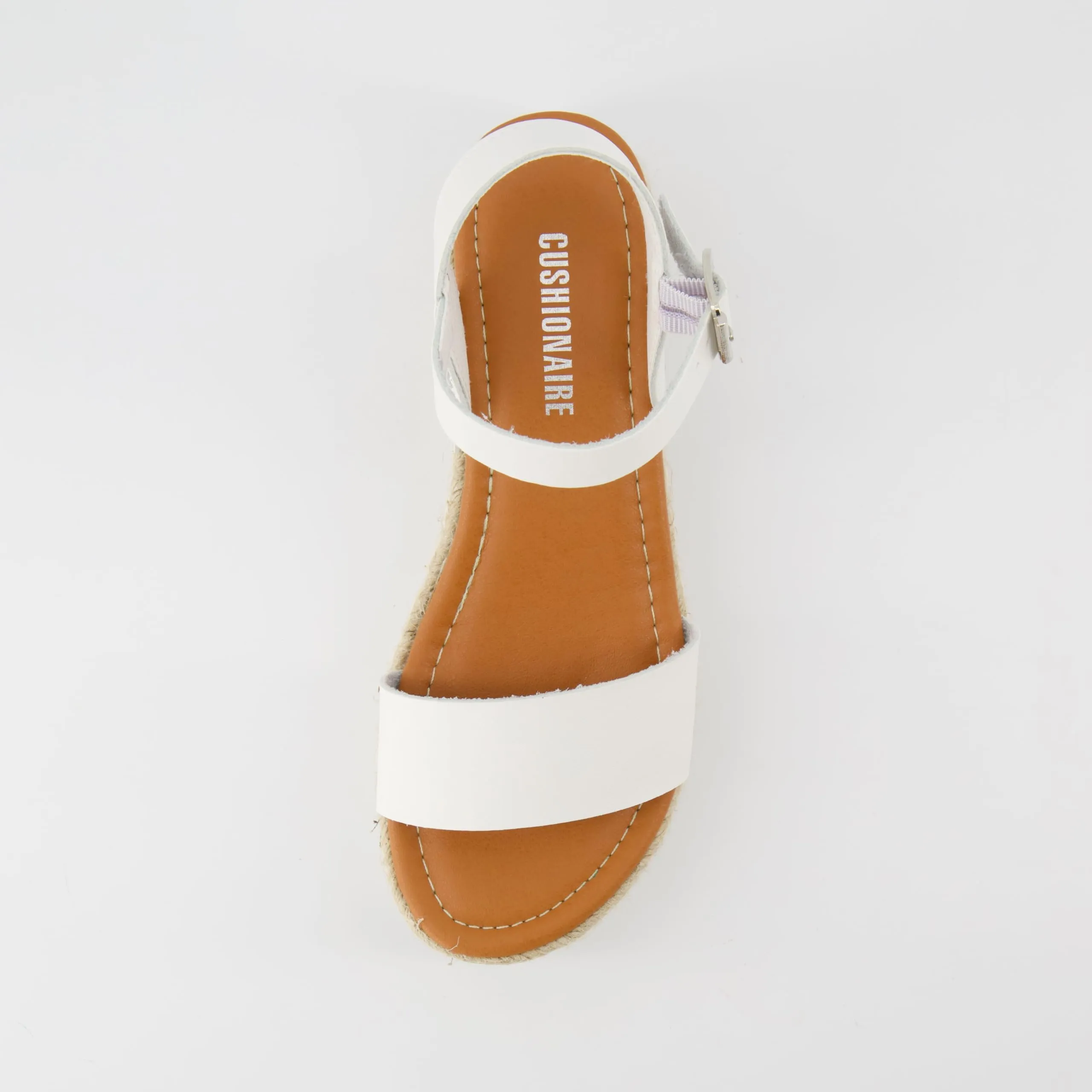 Ankle Fashion CUSHIONAIRE 6 Wedge Extensive selection Strap Melissa Sandals Espadrille Platform White Positive feedback