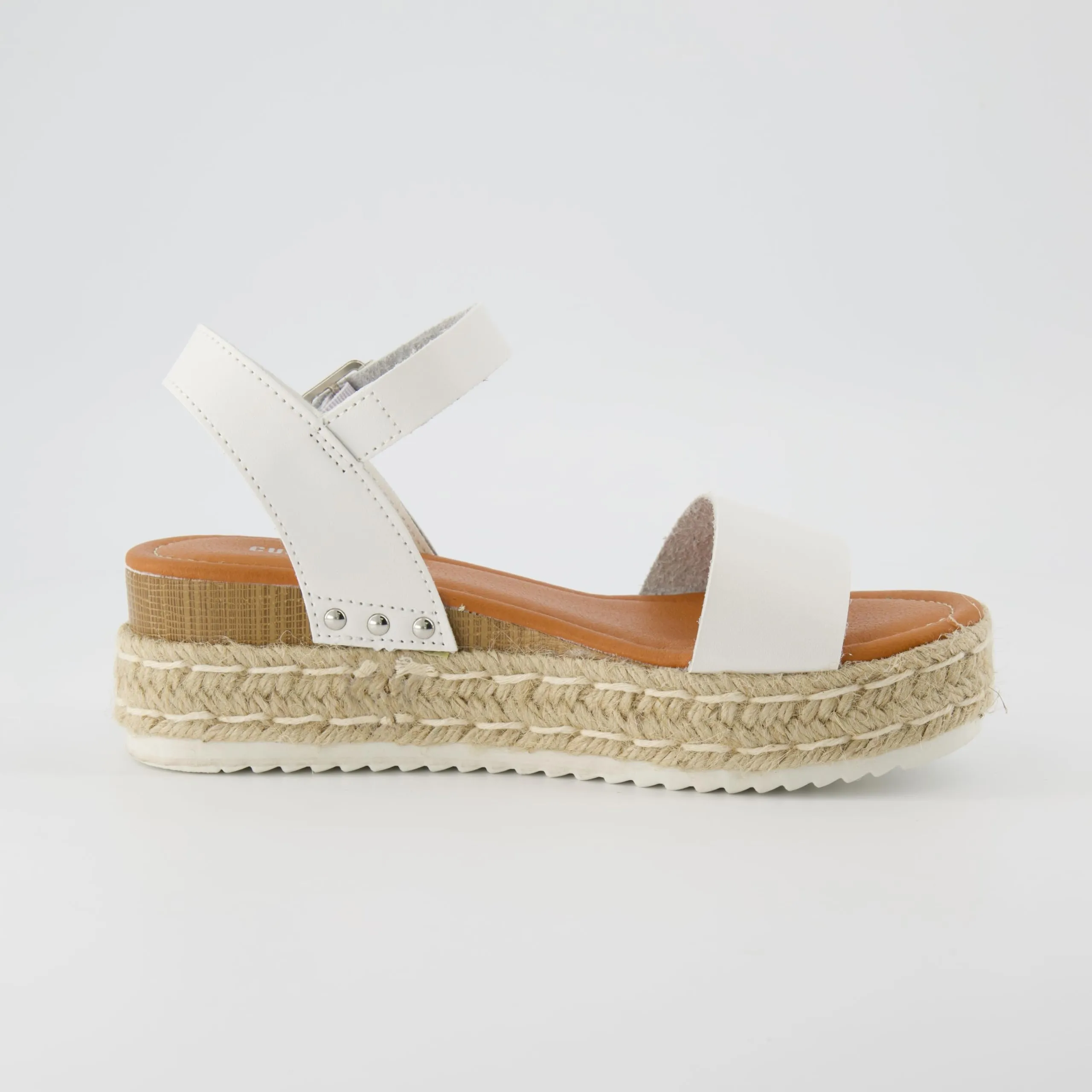 Ankle Fashion CUSHIONAIRE 6 Wedge Extensive selection Strap Melissa Sandals Espadrille Platform White Positive feedback