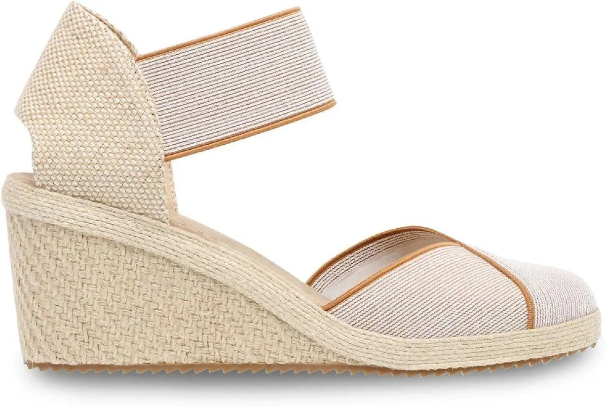 Anne Klein Womens Zoey Canvas Ankle Strap Espadrille Heels