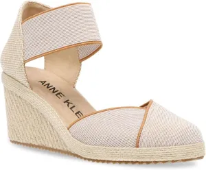 Anne Klein Womens Zoey Canvas Ankle Strap Espadrille Heels
