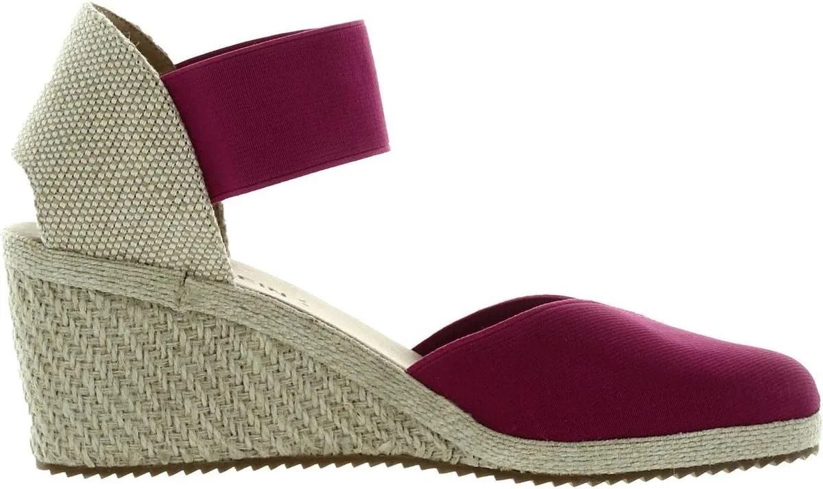 Anne Klein Womens Zoey Canvas Ankle Strap Espadrille Heels