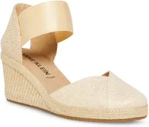 Anne Klein Womens Zoey Canvas Ankle Strap Espadrille Heels