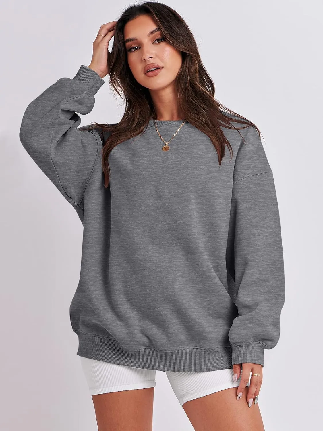 ANRABESS Oversized Sweatshirt for Women Crewneck Y2K Hoodies Fleece Casual Comfy Pullover Top Fall Outfits Clothes 2025