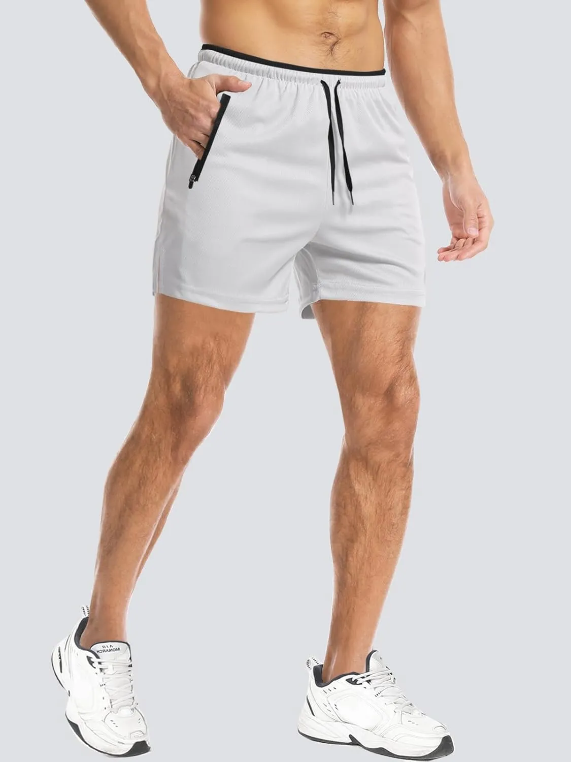 Aolesy Mens Workout Shorts 5"/7"/9" with Zip Pockets Quick Dry Lightweight Gym Athletic Shorts Linerless Running Shorts