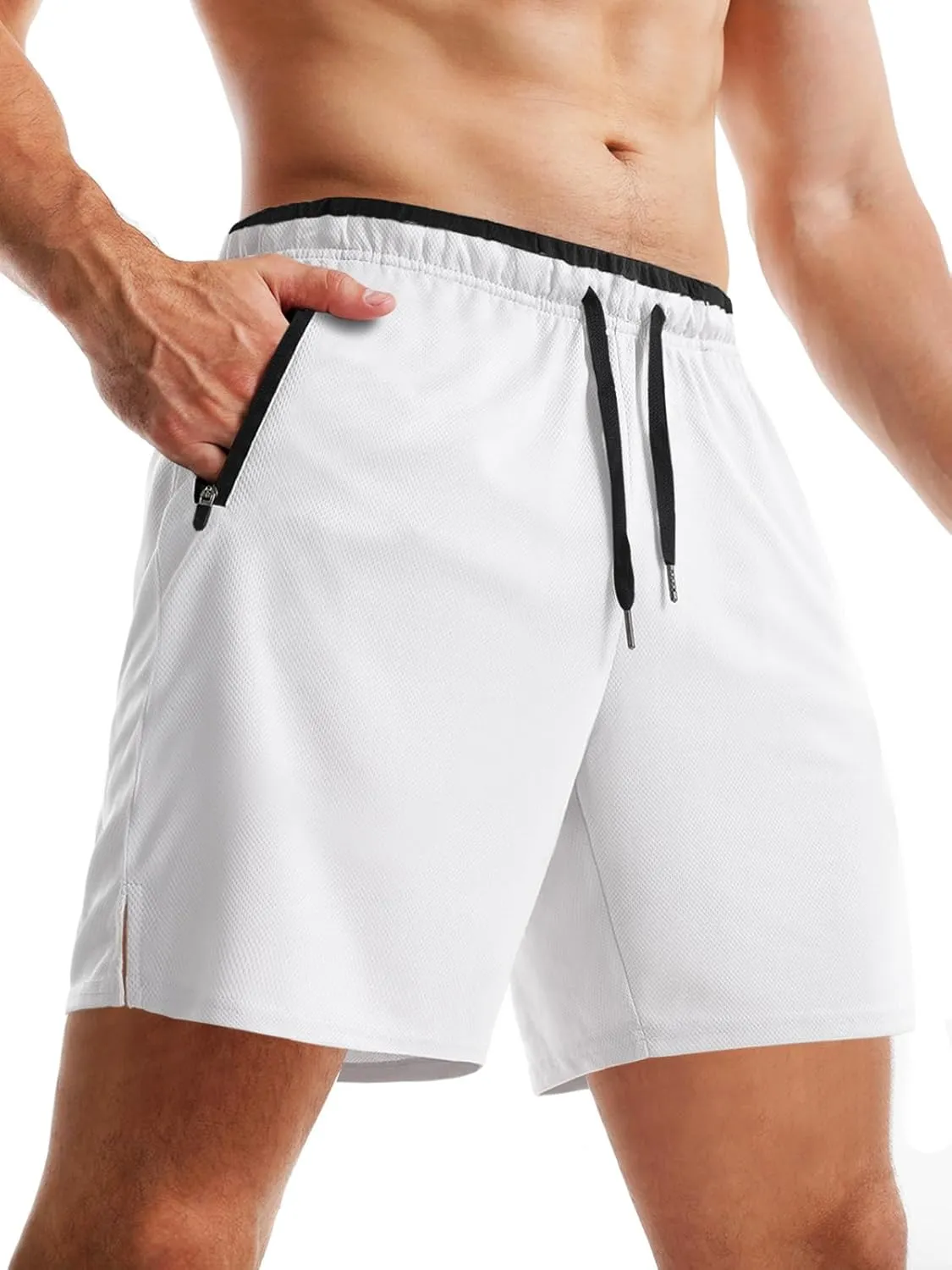 Aolesy Mens Workout Shorts 5"/7"/9" with Zip Pockets Quick Dry Lightweight Gym Athletic Shorts Linerless Running Shorts