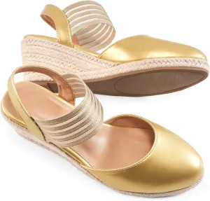 Aomigoct Wedge Sandals Dressy Women: Comfortable Elastic Strap Espadrille Wedges - Ladies Beach Casual Shoes