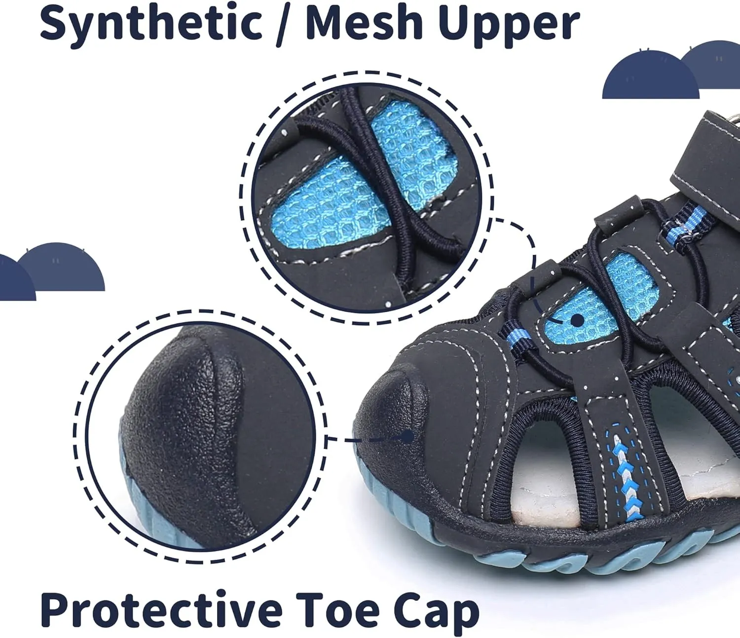 Apakowa Kid's Boy's Girl's Soft Sole Close Toe Sport Beach Sandals (Toddler/Little Kid)