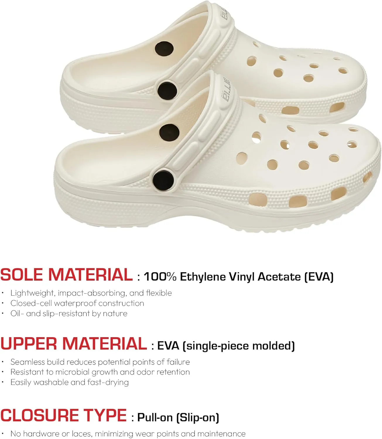 ARRIA AirClog Chunk & Classic Shoes, Unisex, Lightweight Slip-On Clogs with 360° Comfort, Breathable, Quick-Dry, Customizable Charms for Travel, Beach, Nurses, Gym & Home