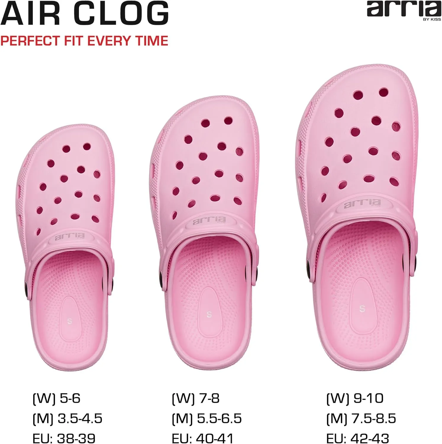 ARRIA AirClog Chunk & Classic Shoes, Unisex, Lightweight Slip-On Clogs with 360° Comfort, Breathable, Quick-Dry, Customizable Charms for Travel, Beach, Nurses, Gym & Home